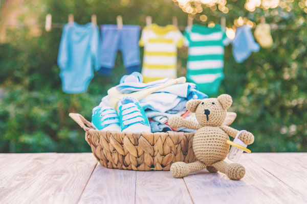 washing baby clothes