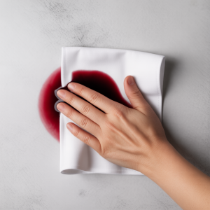 Blot, Don’t Rub – Use a clean, white cloth to dab gently. Press lightly to soak up as much liquid as possible