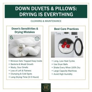 Down Duvets & Pillows — Drying Is Everything